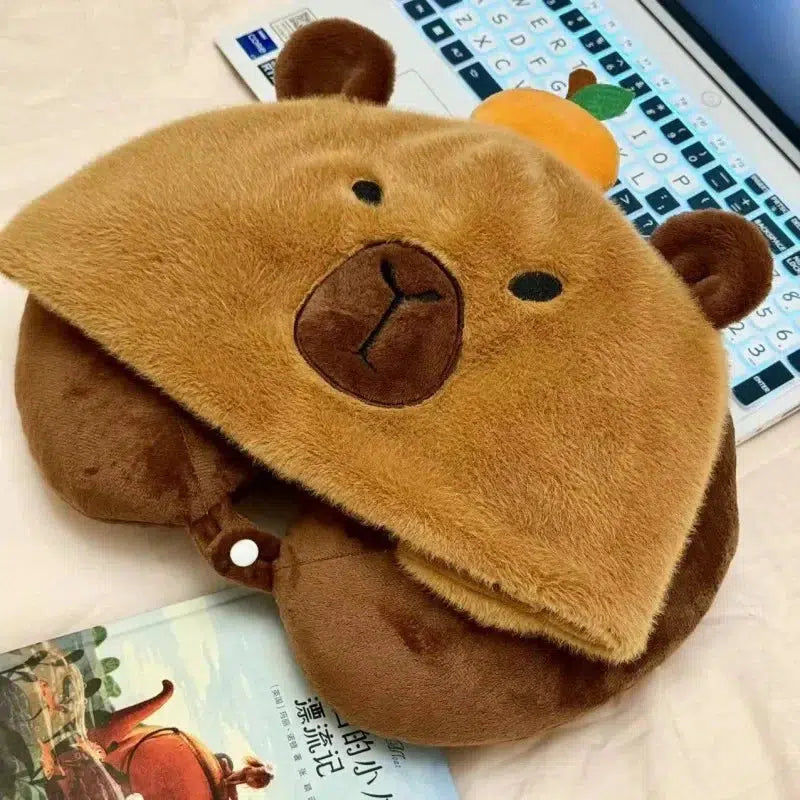 Capybara Plush Neck Pillow Beanie