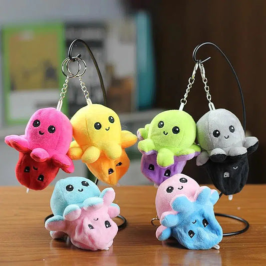 Mini Reversible Octopus Keychain Plush